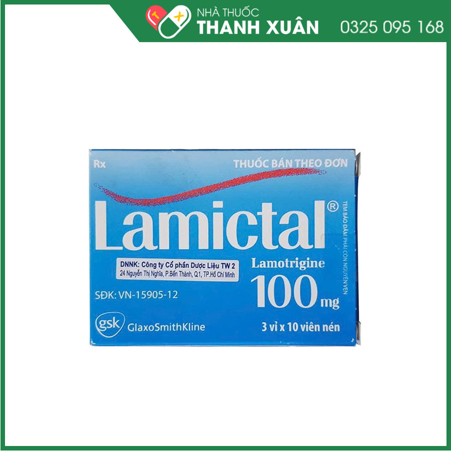 Lamictal 100mg điều trị động kinh, rối loạn lưỡng cực